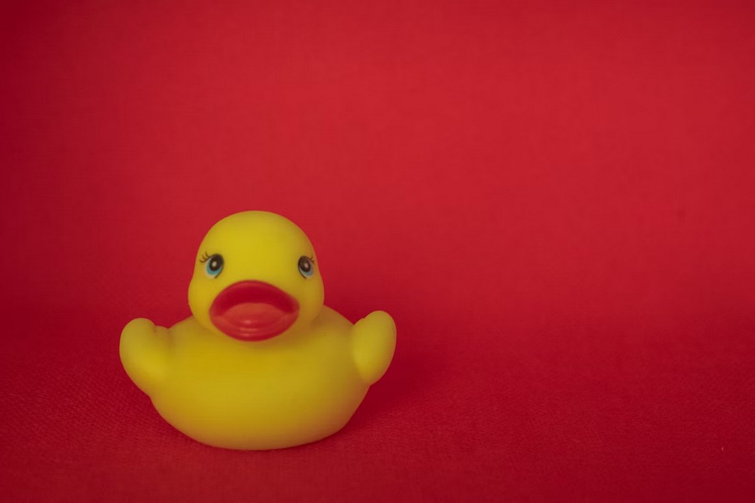 A yellow toy duck