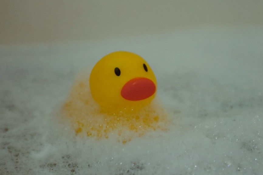 A yellow rubber ducky